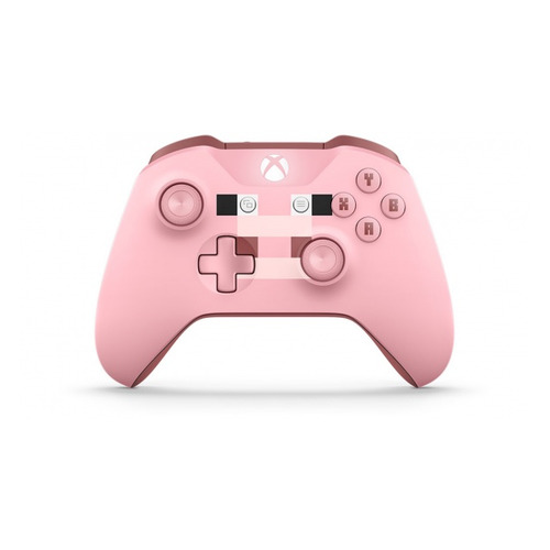 Геймпад Беспроводной MICROSOFT MINECRAFT PIG, для Xbox One, розовый [wl3-00053] MICROSOFT