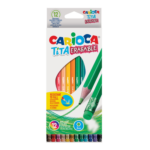 Карандаши Carioca Tita Erasable 42897, шестигранный, пластик, 3мм, 12 цв., коробка картонная 12 шт./кор., Tita Erasable
Карандаши Carioca Tita Erasable 42897, шестигранный, пластик, 3мм, 12 цв., коробка картонная 12 шт./кор., Tita Erasable