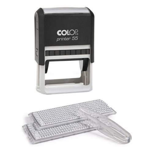 Самонаборный штамп автоматический COLOP Printer 55 Set-F, оттиск 40 х 60 мм, шрифт 3.1 мм, прямоугольный Самонаборный штамп автоматический COLOP Printer 55 Set-F, оттиск 40 х 60 мм, шрифт 3.1 мм, прямоугольный