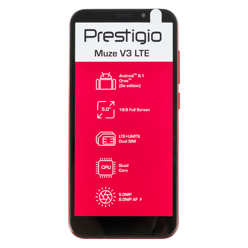 Смартфон PRESTIGIO Muze V3 LTE PSP3495DUO, черный/красный
