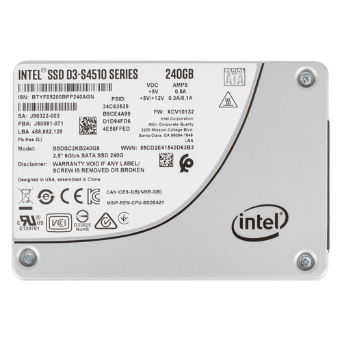 SSD накопитель Intel DC D3-S4510 SSDSC2KB240G801 240ГБ, 2.5", SATA III, SSDSC2KB240G801
SSD накопитель Intel DC D3-S4510 SSDSC2KB240G801 240ГБ, 2.5", SATA III, SSDSC2KB240G801