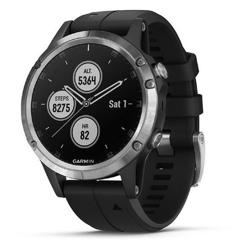 Смарт-часы GARMIN Fenix 5 plus, 47мм, 1.2&quot;, серебристый / черный [010-01988-11]