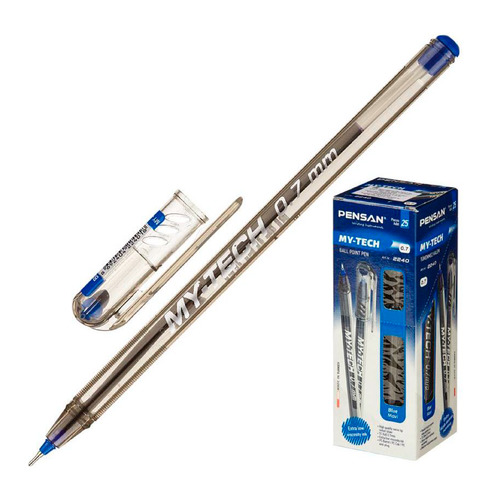 Ручка шариков. Pensan My Tech (2240/25BLUE) прозрачный d=0.7мм 1стерж. игловидный пиш. наконечник ли 25 шт./кор., My Tech
Ручка шариков. Pensan My Tech (2240/25BLUE) прозрачный d=0.7мм 1стерж. игловидный пиш. наконечник ли 25 шт./кор., My Tech