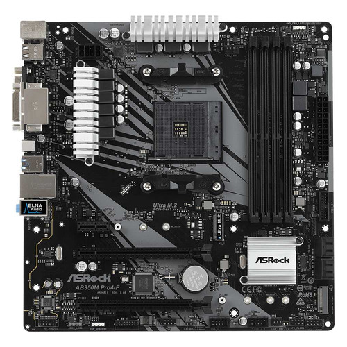 Материнская плата ASROCK AB350M PRO4-F, SocketAM4, AMD B350, mATX, Ret, AB350M PRO4-F
Материнская плата ASROCK AB350M PRO4-F, SocketAM4, AMD B350, mATX, Ret, AB350M PRO4-F