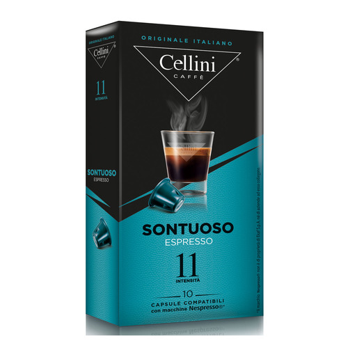 Кофе в капсулах CELLINI Sontuoso Espresso, капсулы, совместимые с кофемашинами NESPRESSO®, крепость 11, 10 шт, Sontuoso Espresso
Кофе в капсулах CELLINI Sontuoso Espresso, капсулы, совместимые с кофемашинами NESPRESSO®, крепость 11, 10 шт, Sontuoso Espresso