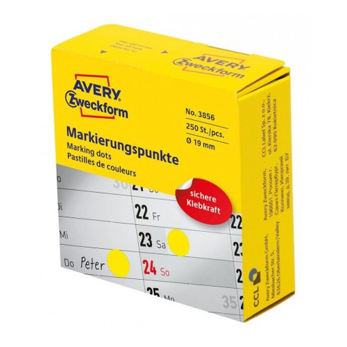 Этикетки Avery Zweckform 3856 диаметр 19мм 250шт на листе/70г/м2/желтый самоклей. универсальная (упа, 3856
Этикетки Avery Zweckform 3856 диаметр 19мм 250шт на листе/70г/м2/желтый самоклей. универсальная (упа, 3856