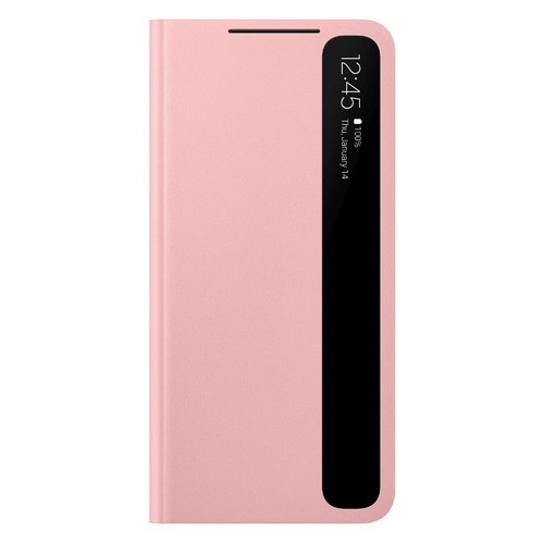 фото Чехол (флип-кейс) samsung smart clear view cover, для samsung galaxy s21, розовый [ef-zg991cpegru]