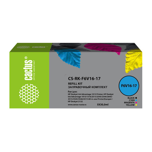 Заправочный набор Cactus CS-RK-F6V16-17, для HP, 30мл, многоцветный, CS-RK-F6V16-17
Заправочный набор Cactus CS-RK-F6V16-17, для HP, 30мл, многоцветный, CS-RK-F6V16-17