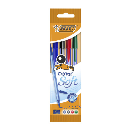 Набор ручек шариков. Bic Cristal Soft (918530) прозрачный d=0.35мм пакет (4шт) 20 шт./кор., Cristal Soft
Набор ручек шариков. Bic Cristal Soft (918530) прозрачный d=0.35мм пакет (4шт) 20 шт./кор., Cristal Soft