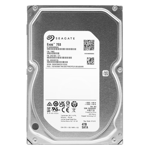 Жесткий диск SEAGATE Exos 7E8 ST4000NM000A, 4ТБ, HDD, SATA III, 3.5", ST4000NM000A
Жесткий диск SEAGATE Exos 7E8 ST4000NM000A, 4ТБ, HDD, SATA III, 3.5", ST4000NM000A
