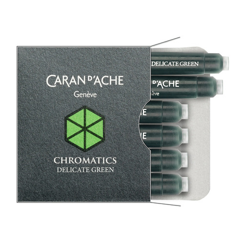 Картридж Carandache Chromatics (8021.221) Delicate green чернила для ручек перьевых (6шт)
Картридж Carandache Chromatics (8021.221) Delicate green чернила для ручек перьевых (6шт)