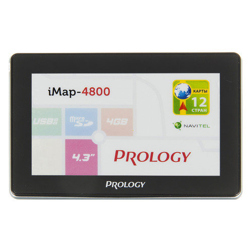GPS навигатор PROLOGY iMAP-4800, 4.3&quot;, авто, 4Гб, Navitel, черный