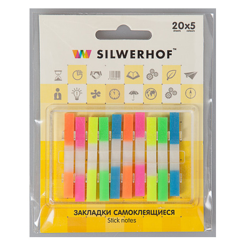 Закладки самокл. пластиковые Silwerhof 801017 6x44мм 5цв.в упак. узкие 10x20л 48 шт./кор.
Закладки самокл. пластиковые Silwerhof 801017 6x44мм 5цв.в упак. узкие 10x20л 48 шт./кор.