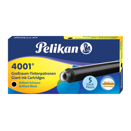 Картридж Pelikan Ink 4001 Giant GTP/5 (PL310615) Brilliant Black чернила для ручек перьевых (5шт), GTP/5
Картридж Pelikan Ink 4001 Giant GTP/5 (PL310615) Brilliant Black чернила для ручек перьевых (5шт), GTP/5