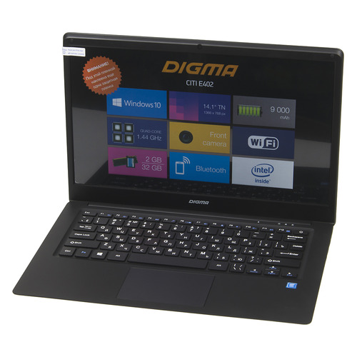 Ноутбук DIGMA CITI E402, 14.1", Intel Atom X5 Z8350 1.44ГГц, 2ГБ, 32ГБ SSD, Intel HD Graphics 400, Windows 10 Home, ET4013EW, черный/серебристый, E402
Ноутбук DIGMA CITI E402, 14.1", Intel Atom X5 Z8350 1.44ГГц, 2ГБ, 32ГБ SSD, Intel HD Graphics 400, Windows 10 Home, ET4013EW, черный/серебристый, E402