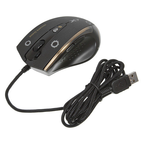 Мышь A4TECH V-Track F3, игровая, оптическая, проводная, USB, черный и золотистый, F3
Мышь A4TECH V-Track F3, игровая, оптическая, проводная, USB, черный и золотистый, F3
