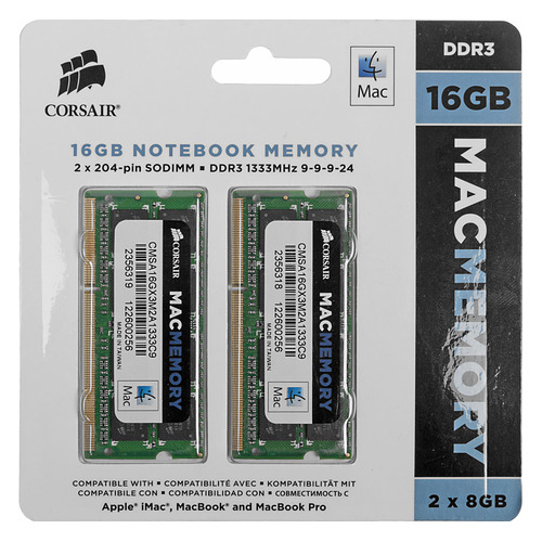 Модуль памяти Corsair CMSA16GX3M2A1333C9 DDR3 - 2x 8ГБ 1333, SO-DIMM, Ret, CMSA16GX3M2A1333C9
Модуль памяти Corsair CMSA16GX3M2A1333C9 DDR3 - 2x 8ГБ 1333, SO-DIMM, Ret, CMSA16GX3M2A1333C9
