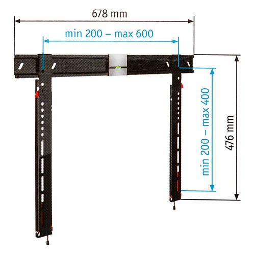 Кронштейн для телевизора Kromax PIXIS-L черный 22"-65" макс.50кг настенный поворот и наклон KROMAX