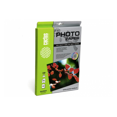Фотобумага Cactus CS-GA423050, A4, 230г/м2, 50л, для струйной печати, белый, покрытие глянцевое, CS-GA423050
Фотобумага Cactus CS-GA423050, A4, 230г/м2, 50л, для струйной печати, белый, покрытие глянцевое, CS-GA423050