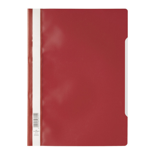 Папка-скоросшиватель Durable 2573-03 A4 прозрач.верх.лист ПВХ красный 50 шт./кор.