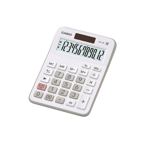 

Калькулятор Casio MX-12B-WE, 12-разрядный, белый, MX-12B-WE