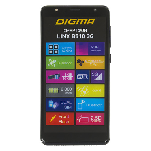 

Смартфон DIGMA B510 3G LINX, черный