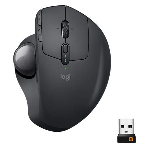 

Мышь Logitech Trackball MX Ergo, игровая, оптическая, беспроводная, USB, графитовый [910-005179], Trackball MX Ergo