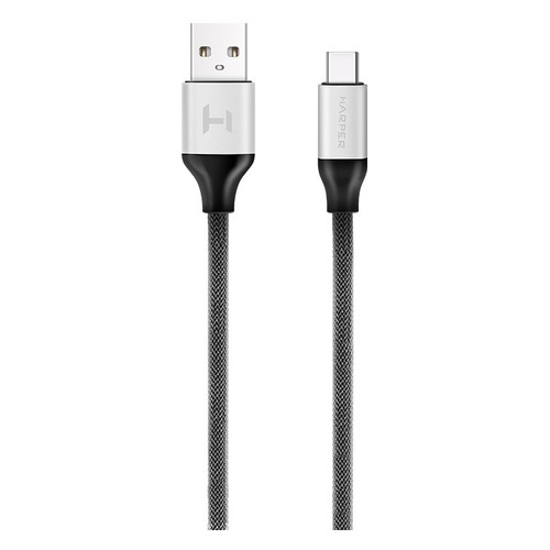 

Кабель HARPER USB Type-C (m), USB A(m), 1.0м, серебристый [brch-710]