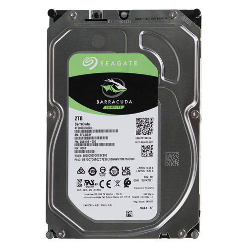 фото Жесткий диск seagate barracuda st2000dm008, 2тб, hdd, sata iii, 3.5"