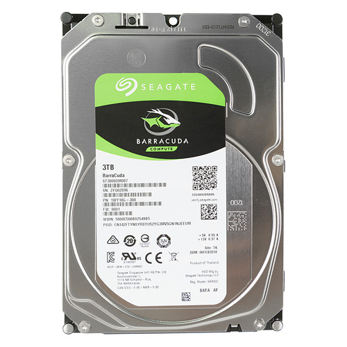 фото Жесткий диск seagate barracuda st3000dm007, 3тб, hdd, sata iii, 3.5"