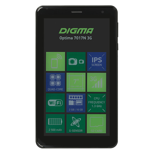 

Планшет DIGMA Optima 7017N 3G, 2GB, 16GB, 3G, Android 7.0 черный [ts7177mg]
