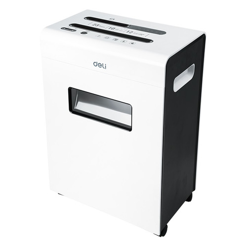 

Уничтожитель бумаг Deli E9903-EU, P-4, 3х25 мм, 12 лист. одновременно, 23л, E9903-EU