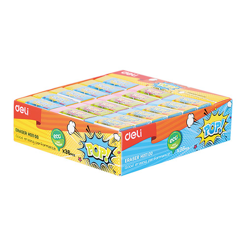 

Упаковка ластиков Deli POP EH01100, ассорти 36 шт./кор., EH01100