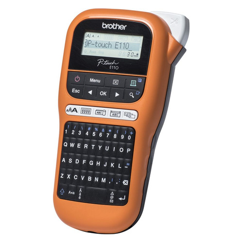 

Термопринтер Brother P-touch PT-E110VP (для печ.накл.) переносной оранжевый/черный, PT-E110VP