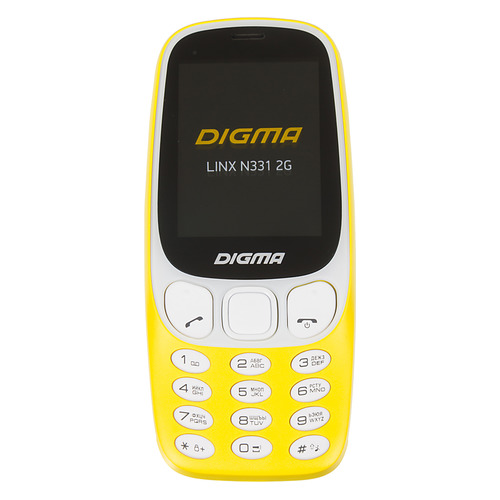 фото Мобильный телефон digma linx n331 2g, желтый