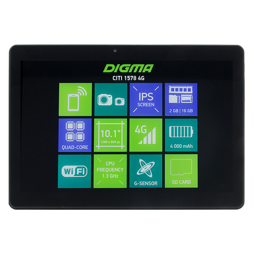 

Планшет DIGMA CITI 1578 4G, 2GB, 16GB, 3G, 4G, Android 8.1 черный [cs1196ml]