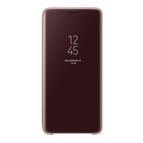 

Чехол (флип-кейс) SAMSUNG Clear View Standing, для Samsung Galaxy S9+, золотистый [ef-zg965cfegru]