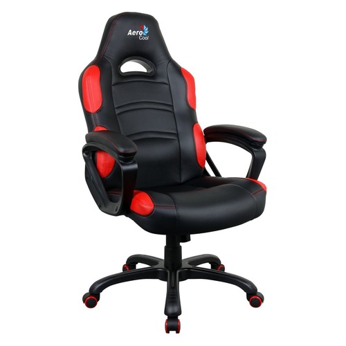 

Кресло игровое AEROCOOL AC80C AIR-BR, на колесиках, полиуретан, черный/красный [525109]
