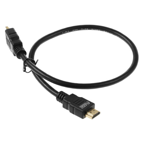 фото Кабель аудио-видео lazso wh-111, hdmi (m) - hdmi (m) , ver 2.0, 0.5м, gold черный [wh-111(0,5m)] noname