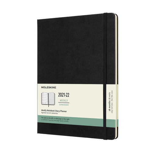 

Еженедельник Moleskine Academic WKNT, датированный на 18 месяцев, 208стр, Черный, WKNT