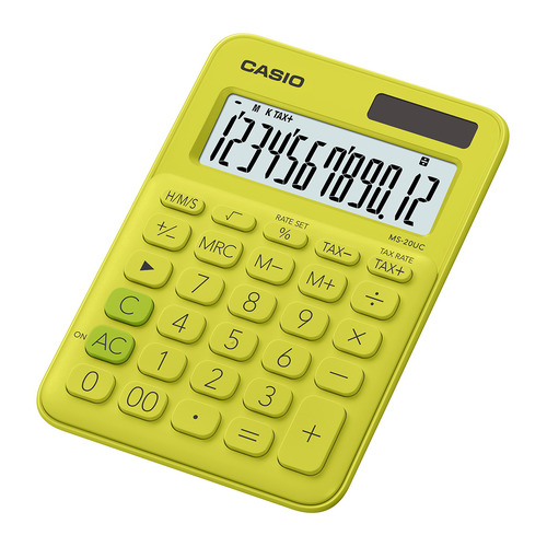 

Калькулятор Casio MS-20UC-YG-S-EC, 12-разрядный, желтый, MS-20UC-YG-S-EC