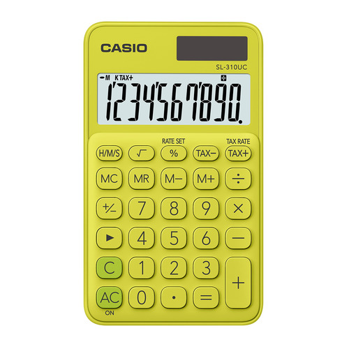 

Калькулятор CASIO SL-310UC-YG-S-EC, 10-разрядный, желтый, SL-310UC-YG-S-EC
