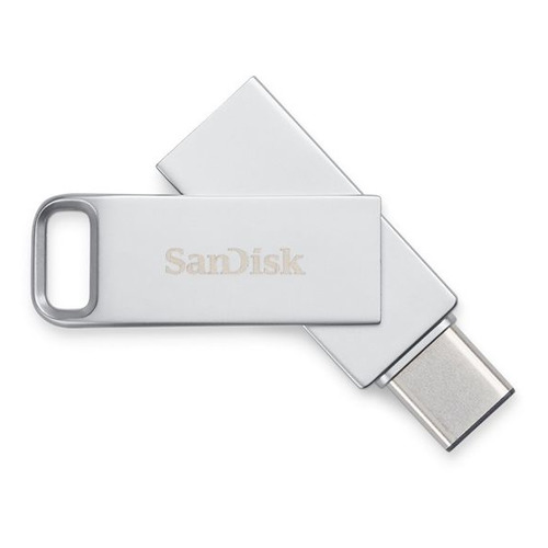 фото Флешка usb (type-c) sandisk ultra dual 128гб, usb3.1, серебристый [sdddmc2-128g-ga46]