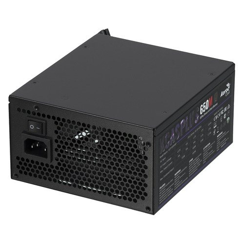 

Блок питания AEROCOOL KCAS PLUS 650M, 650Вт, 140мм, черный, retail [kcas-650m plus]