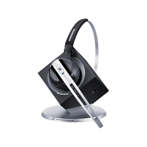 

Гарнитура SENNHEISER DW 10-EU, для контактных центров, накладные, радио, черный [504300]