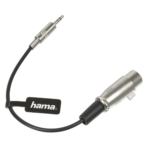 

Кабель аудио HAMA H-41908, Jack 3.5 (m) - XLR (f) , 0.1м, серебристый, H-41908