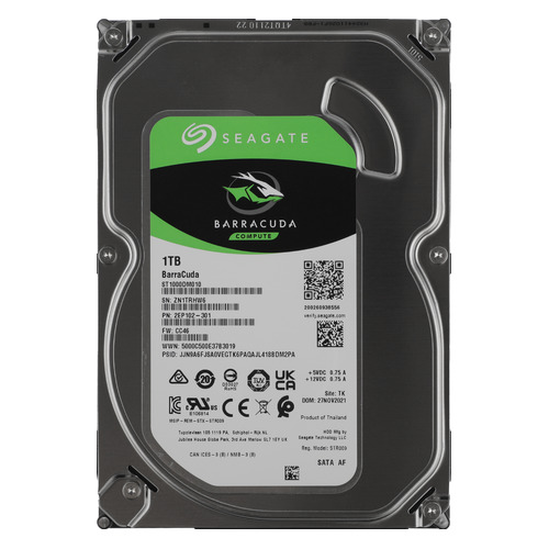 

Жесткий диск SEAGATE Barracuda ST1000DM010, 1Тб, HDD, SATA III, 3.5"
