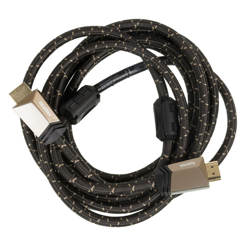 фото Кабель аудио-видео hama premium, hdmi (m) - hdmi (m) , ver 2.0, 1.5м, gold ф/фильтр, черный [00122210]