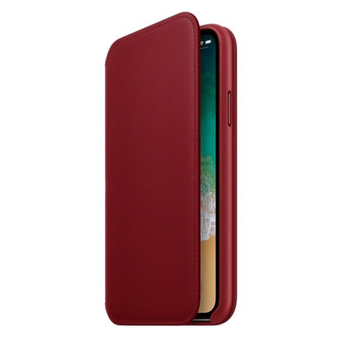 

Чехол (флип-кейс) APPLE Leather Folio, для Apple iPhone X, красный [mrqd2zm/a]