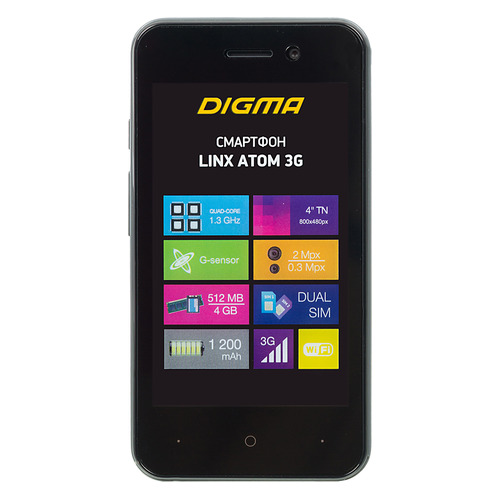 Смартфон DIGMA Linx Atom 3G, темно-серый